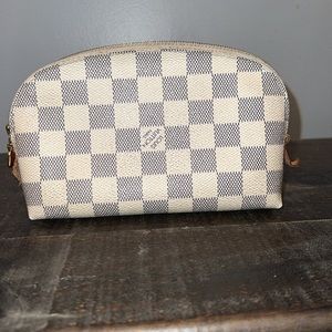 Authentic Louis Vuitton Damier Azur Cosmetic Pouch. In good condition.